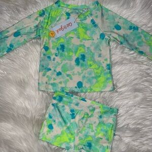 New Long Sleeve 2 pc Tie Dye Bathing Suit 18 months